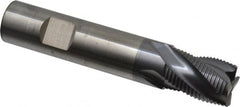 RobbJack - 3/4" Diam, Fine Pitch, 1" LOC, 4 Flute Solid Carbide Roughing Square End Mill - AlTiN Finish, 4" OAL, 3/4" Shank Diam, Single End, Centercutting, 30° Helix - Americas Industrial Supply