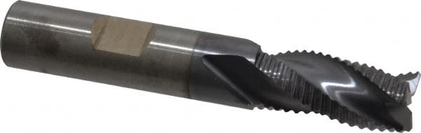 RobbJack - 1/2" Diam, Fine Pitch, 1" LOC, 3 Flute Solid Carbide Roughing Square End Mill - AlTiN Finish, 3" OAL, 1/2" Shank Diam, Single End, Centercutting, 30° Helix - Americas Industrial Supply