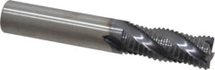 RobbJack - 7/16" Diam, Fine Pitch, 1" LOC, 4 Flute Solid Carbide Roughing Square End Mill - AlTiN Finish, 2-3/4" OAL, 7/16" Shank Diam, Single End, Centercutting, 30° Helix - Americas Industrial Supply