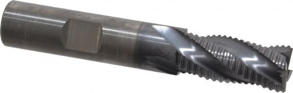 RobbJack - 1/2" Diam, Fine Pitch, 1" LOC, 4 Flute Solid Carbide Roughing Square End Mill - AlTiN Finish, 3" OAL, 1/2" Shank Diam, Single End, Centercutting, 30° Helix - Americas Industrial Supply