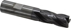 RobbJack - 3/4" Diam, Fine Pitch, 1-1/2" LOC, 4 Flute Solid Carbide Roughing Square End Mill - AlTiN Finish, 4" OAL, 3/4" Shank Diam, Single End, Centercutting, 30° Helix - Americas Industrial Supply