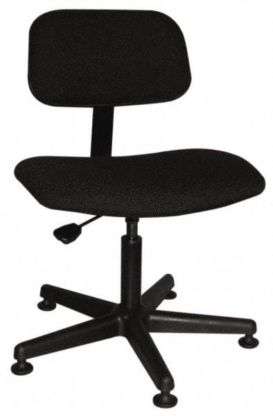 Bevco - Ergonomic Pneumatic Chair - Cloth Seat, Black - Americas Industrial Supply