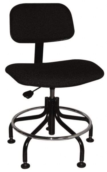 Bevco - Ergonomic Chair with Welded Footring - Cloth Seat, Black - Americas Industrial Supply