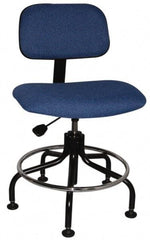 Bevco - Ergonomic Chair with Welded Footring - Cloth Seat, Royal Blue - Americas Industrial Supply