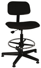 Bevco - Ergonomic Chair with Adjustable Footring - Cloth Seat, Black - Americas Industrial Supply