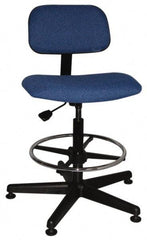 Bevco - Ergonomic Chair with Adjustable Footring - Cloth Seat, Royal Blue - Americas Industrial Supply