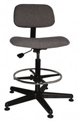 Bevco - Ergonomic Chair with Adjustable Footring - Cloth Seat, Gray - Americas Industrial Supply