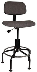 Bevco - Ergonomic Chair with Welded Footring - Cloth Seat, Gray - Americas Industrial Supply