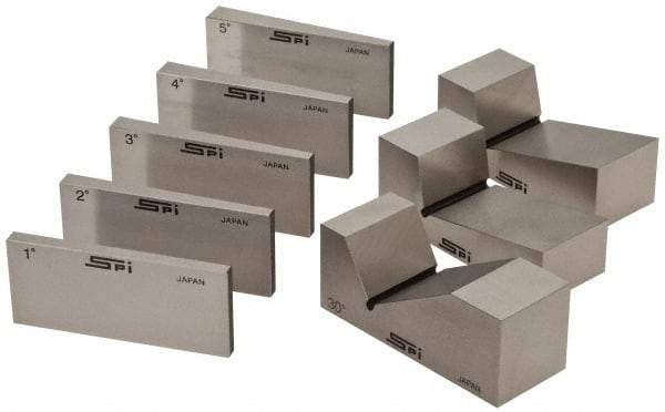 SPI - Layout & Setup Kits Type: V Block & Angle Plate Kit Contents: (5) Angle Plates(1 - 5 ); (3)V-Blocks(10, 15, 30) - Americas Industrial Supply