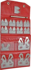 SPI - 26 Piece, 0.01 to 1/2 Inch Radius, Stainless Steel Radius Gage Set - Satin Chrome Coated - Americas Industrial Supply