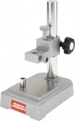 SPI - Rectangular Base, Comparator Gage Stand - 8-1/2" High, 5-3/4" Base Length x 4" Base Width x 1-1/2" Base Height, Includes Holder - Americas Industrial Supply