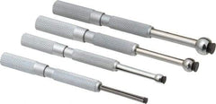 SPI - 1/8 to 1/2 Inch Measurement, 1, 1-3/16, 1-9/16 and 1-5/8 Inch Gage Depth, Small Hole Gage Set - Full Ball, Satin Chrome Coated, Includes Pouch - Americas Industrial Supply