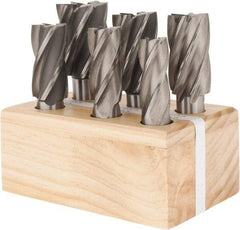 Interstate - 3/4 to 1-1/2", 4 Flute Square End Mill Set - Uncoated, High Speed Steel, Single End, 3/4" Shank Diam - Americas Industrial Supply