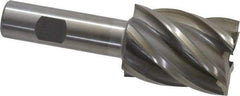 Interstate - 1-1/2", 2" LOC, 3/4" Shank Diam, 4-1/2" OAL, 6 Flute, High Speed Steel Square End Mill - Single End, Uncoated, Spiral Flute, 30° Helix, Right Hand Cut, Right Hand Flute - Americas Industrial Supply