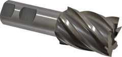 Interstate - 1-1/2", 2" LOC, 1" Shank Diam, 4-1/2" OAL, 6 Flute, High Speed Steel Square End Mill - Single End, Uncoated, Spiral Flute, 30° Helix, Right Hand Cut, Right Hand Flute - Americas Industrial Supply