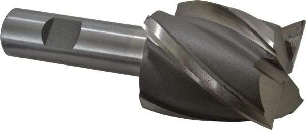 Interstate - 1-3/4", 2" LOC, 3/4" Shank Diam, 4-1/2" OAL, 4 Flute, High Speed Steel Square End Mill - Single End, Uncoated, Spiral Flute, 30° Helix, Right Hand Cut, Right Hand Flute - Americas Industrial Supply
