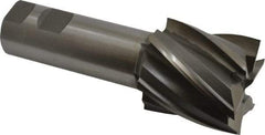 Interstate - 2", 2" LOC, 1-1/4" Shank Diam, 5-1/2" OAL, 6 Flute, High Speed Steel Square End Mill - Single End, Uncoated, Spiral Flute, 30° Helix, Right Hand Cut, Right Hand Flute - Americas Industrial Supply