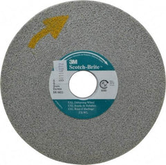 3M - 6" Diam, 1/2" Face Width, 1" Center Hole, Medium Grade, Aluminum Oxide Deburring Wheel - Convolute, Hard Density 8 Grade, 6,000 RPM - Americas Industrial Supply