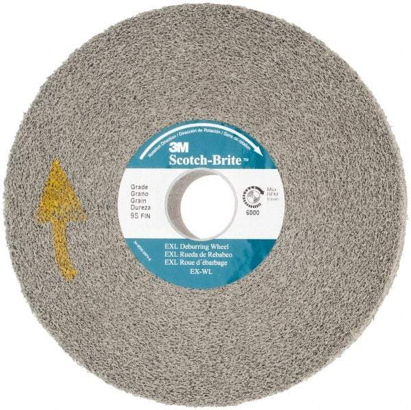 3M - 6" Diam, 1" Face Width, 1" Center Hole, Fine Grade, Silicon Carbide Deburring Wheel - Convolute, Hard Density 8 Grade, 6,000 RPM - Americas Industrial Supply