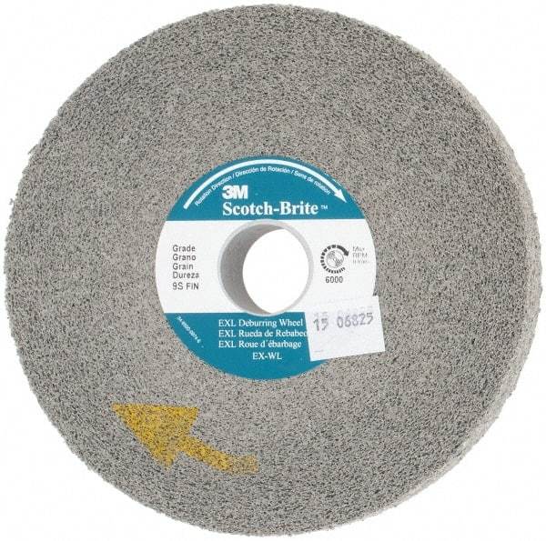 3M - 6" Diam, 1" Face Width, 1" Center Hole, Fine Grade, Silicon Carbide Deburring Wheel - Convolute, Hard Density 9 Grade, 6,000 RPM - Americas Industrial Supply