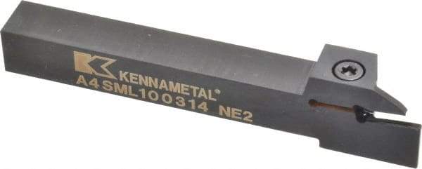 Kennametal - External Thread, 0.55" Max Depth of Cut, 3mm Min Groove Width, 5" OAL, Left Hand Indexable Grooving Cutoff Toolholder - 5/8" Shank Height x 5/8" Shank Width, A4..03.. Insert Style, A4SM Toolholder Style, Series A4 - Americas Industrial Supply