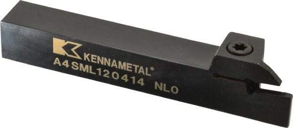 Kennametal - External Thread, 0.55" Max Depth of Cut, 4mm Min Groove Width, 5" OAL, Left Hand Indexable Grooving Cutoff Toolholder - 3/4" Shank Height x 3/4" Shank Width, A4..04.. Insert Style, A4SM Toolholder Style, Series A4 - Americas Industrial Supply