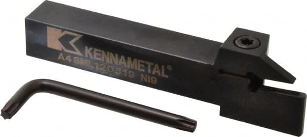 Kennametal - A4SM, External, Left Hand, 19mm Max Depth of Cut, 5mm Min Groove Width, Indexable Grooving Tool Holder - A4..05.. Insert Compatibility, 3/4" Shank Height, 3/4" Shank Width, 5" OAL - Americas Industrial Supply