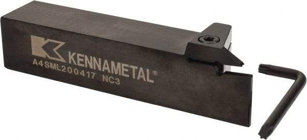 Kennametal - External Thread, 0.67" Max Depth of Cut, 4mm Min Groove Width, 6" OAL, Left Hand Indexable Grooving Cutoff Toolholder - 1-1/4" Shank Height x 1-1/4" Shank Width, A4..04.. Insert Style, A4SM Toolholder Style, Series A4 - Americas Industrial Supply