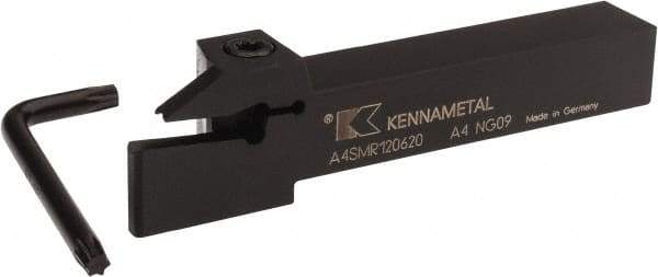Kennametal - 0.79" Max Depth of Cut, 6mm Min Groove Width, 5" OAL, Right Hand Indexable Grooving Cutoff Toolholder - 6 Seat Size, 3/4" Shank Height x 3/4" Shank Width, A4..06.. Insert Style, A4SM Toolholder Style, Series A4 - Americas Industrial Supply