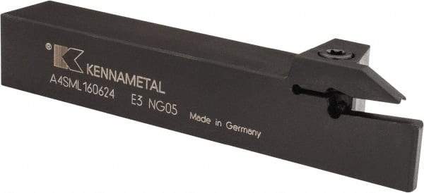 Kennametal - External Thread, 0.94" Max Depth of Cut, 6mm Min Groove Width, 6" OAL, Left Hand Indexable Grooving Cutoff Toolholder - 1" Shank Height x 1" Shank Width, A4..06.. Insert Style, A4SM Toolholder Style, Series A4 - Americas Industrial Supply