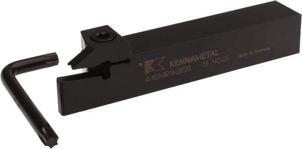 Kennametal - 0.79" Max Depth of Cut, 8mm Min Groove Width, 6" OAL, Right Hand Indexable Grooving Cutoff Toolholder - 8 Seat Size, 1" Shank Height x 1" Shank Width, A4..08.. Insert Style, A4SM Toolholder Style, Series A4 - Americas Industrial Supply