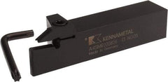 Kennametal - External Thread, 1.02" Max Depth of Cut, 8mm Min Groove Width, 6" OAL, Right Hand Indexable Grooving Cutoff Toolholder - 8 Seat Size, 1-1/4" Shank Height x 1-1/4" Shank Width, A4..08.. Insert Style, A4SM Toolholder Style, Series A4 - Americas Industrial Supply