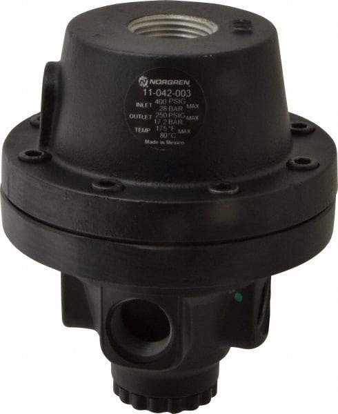 Norgren - 1/2 NPT Port, 300 CFM, Zinc/Aluminum Air Pilot Operated Regulator - 10 to 400 psi Range, 400 Max psi Supply Pressure, 4.16" Wide x 5.07" High - Americas Industrial Supply