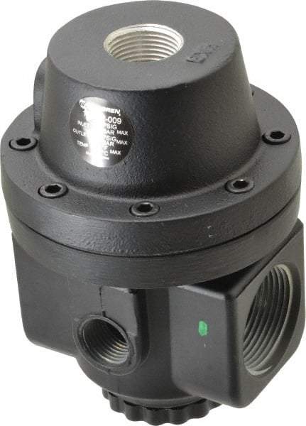 Norgren - 1-1/4 NPT Port, 300 CFM, Zinc/Aluminum Air Pilot Operated Regulator - 10 to 400 psi Range, 400 Max psi Supply Pressure, 4.16" Wide x 5.97" High - Americas Industrial Supply