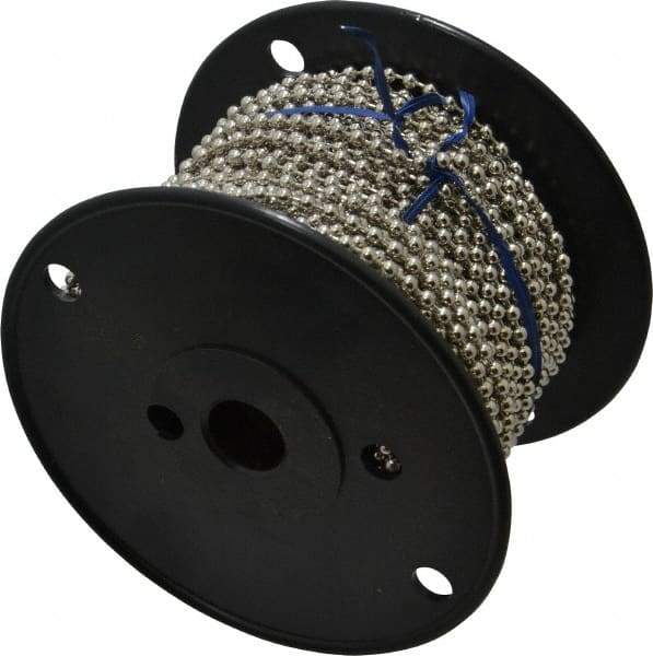 Made in USA - Number 8 Trade Size Brass Ball Chain - 5/32 Inch Ball Diameter, 40 Lbs. Tensile Strength, 100 Ft. Long , 61 Balls per Foot - Americas Industrial Supply