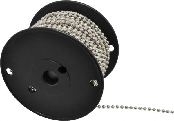Made in USA - Number 10 Trade Size Brass Ball Chain - 0.178 Inch Ball Diameter, 45 Lbs. Tensile Strength, 100 Ft. Long , 48.5 Balls per Foot - Americas Industrial Supply