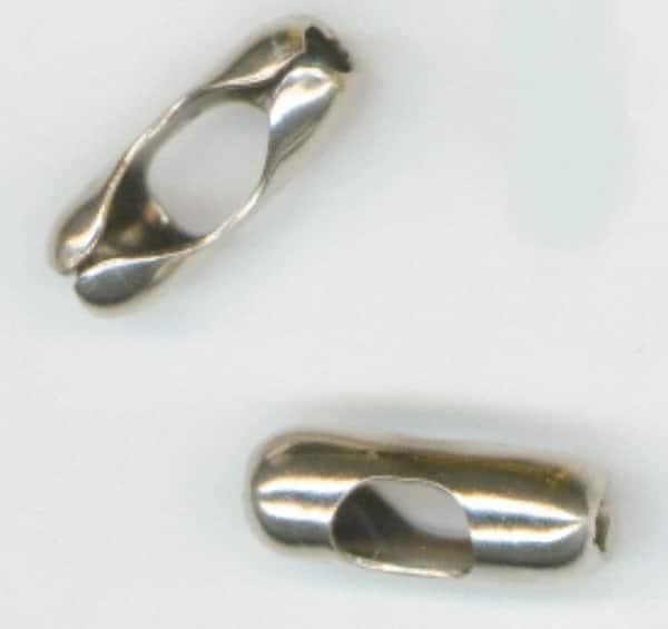 Made in USA - 11/16 Inch Long Nickel Plated Brass Connector - For Trade Size Number 13 Ball Chains - Americas Industrial Supply