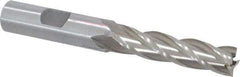 Interstate - 7/16", 1-3/4" LOC, 1/2" Shank Diam, 3-3/4" OAL, 4 Flute, High Speed Steel Square End Mill - Single End, Uncoated, Spiral Flute, 30° Helix, Right Hand Cut, Right Hand Flute - Americas Industrial Supply