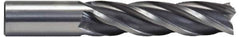 Hertel - 1-1/4", 4" LOC, 1-1/4" Shank Diam, 6-1/2" OAL, 6 Flute, High Speed Steel Square End Mill - Single End, Uncoated - Americas Industrial Supply