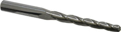 Accupro - 1° Taper Angle per Side, 1/4" Small End Diam, 2-1/4" LOC, Solid Carbide 3 Flute Tapered Ball End Mill - 4" OAL, 3/8" Shank Diam - Americas Industrial Supply