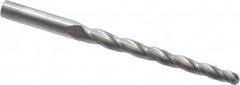 Accupro - 1° Taper Angle per Side, 1/4" Small End Diam, 3-1/4" LOC, Solid Carbide 3 Flute Tapered Ball End Mill - 5" OAL, 3/8" Shank Diam - Americas Industrial Supply
