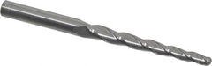 Accupro - 1.5° Taper Angle per Side, 3/16" Small End Diam, 2-1/4" LOC, Solid Carbide 3 Flute Tapered Ball End Mill - 4" OAL, 5/16" Shank Diam - Americas Industrial Supply