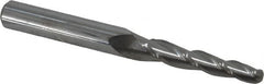 Accupro - 2° Taper Angle per Side, 3/16" Small End Diam, 1-1/4" LOC, Solid Carbide 3 Flute Tapered Ball End Mill - 3" OAL, 5/16" Shank Diam - Americas Industrial Supply