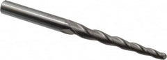 Accupro - 2° Taper Angle per Side, 1/4" Small End Diam, 3-1/4" LOC, Solid Carbide 3 Flute Tapered Ball End Mill - 6" OAL, 1/2" Shank Diam - Americas Industrial Supply