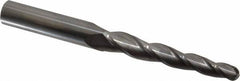 Accupro - 2° Taper Angle per Side, 3/8" Small End Diam, 3-1/4" LOC, Solid Carbide 3 Flute Tapered Ball End Mill - 6" OAL, 5/8" Shank Diam - Americas Industrial Supply