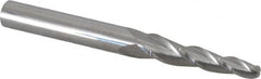 Accupro - 3° Taper Angle per Side, 3/16" Small End Diam, 1-1/4" LOC, Solid Carbide 3 Flute Tapered Ball End Mill - 3" OAL, 5/16" Shank Diam - Americas Industrial Supply