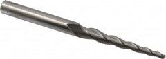 Accupro - 3° Taper Angle per Side, 3/16" Small End Diam, 3" LOC, Solid Carbide 3 Flute Tapered Ball End Mill - 6" OAL, 1/2" Shank Diam - Americas Industrial Supply