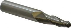 Accupro - 5° Taper Angle per Side, 1/4" Small End Diam, 1" LOC, Solid Carbide 3 Flute Tapered Ball End Mill - 2-3/4" OAL, 7/16" Shank Diam - Americas Industrial Supply