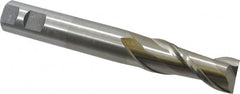 Interstate - 1", 2-1/2" LOC, 1" Shank Diam, 7-1/4" OAL, 2 Flute, High Speed Steel Square End Mill - Single End, Uncoated, Spiral Flute, 30° Helix, Centercutting, Right Hand Cut, Right Hand Flute - Americas Industrial Supply
