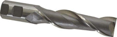 Interstate - 1-1/4", 4-3/4" LOC, 1-1/4" Shank Diam, 7-1/4" OAL, 2 Flute, High Speed Steel Square End Mill - Single End, Uncoated, Spiral Flute, 30° Helix, Centercutting, Right Hand Cut, Right Hand Flute - Americas Industrial Supply